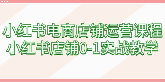 小红书电商店铺运营课程，小红书店铺0-1实战教学（60节课）-博学库
