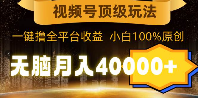 视频号顶级玩法，无脑月入40000+，一键撸全平台收益，纯小白也能100%原创-博学库