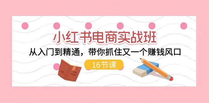 小红书电商实战班，从入门到精通，带你抓住又一个赚钱风口（16节）-博学库