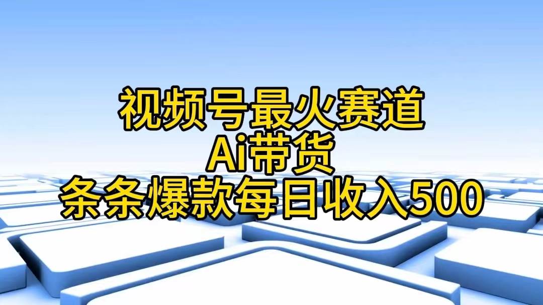 视频号最火赛道——Ai带货条条爆款每日收入500-博学库