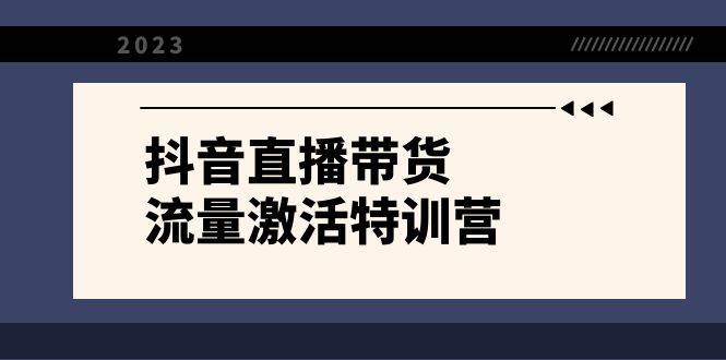 抖音直播带货-流量激活特训营，入行新手小白主播必学（21节课+资料）-博学库
