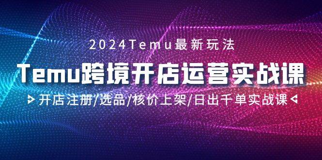 2024Temu跨境开店运营实战课，开店注册/选品/核价上架/日出千单实战课-博学库