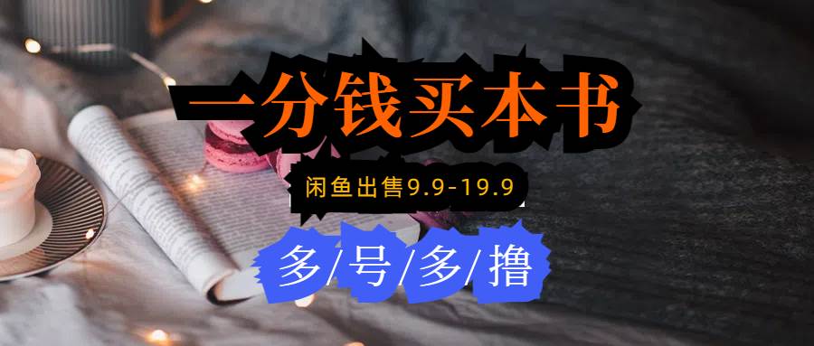 每天花1分钱买一本书，闲鱼出售9.9-19.9不等，多账号多撸 新手小白均可操作-博学库