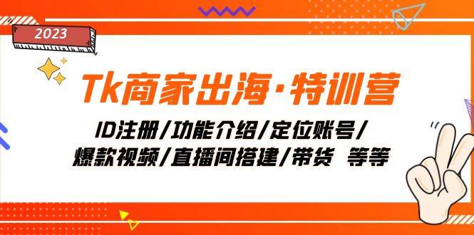 Tk商家出海·特训营：ID注册/功能介绍/定位账号/爆款视频/直播间搭建/带货-博学库