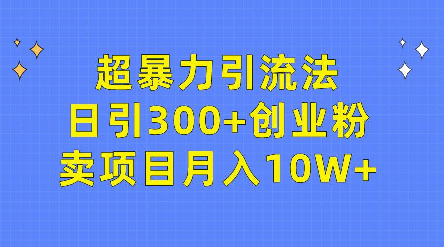 超暴力引流法，日引300+创业粉，卖项目月入10W+-博学库